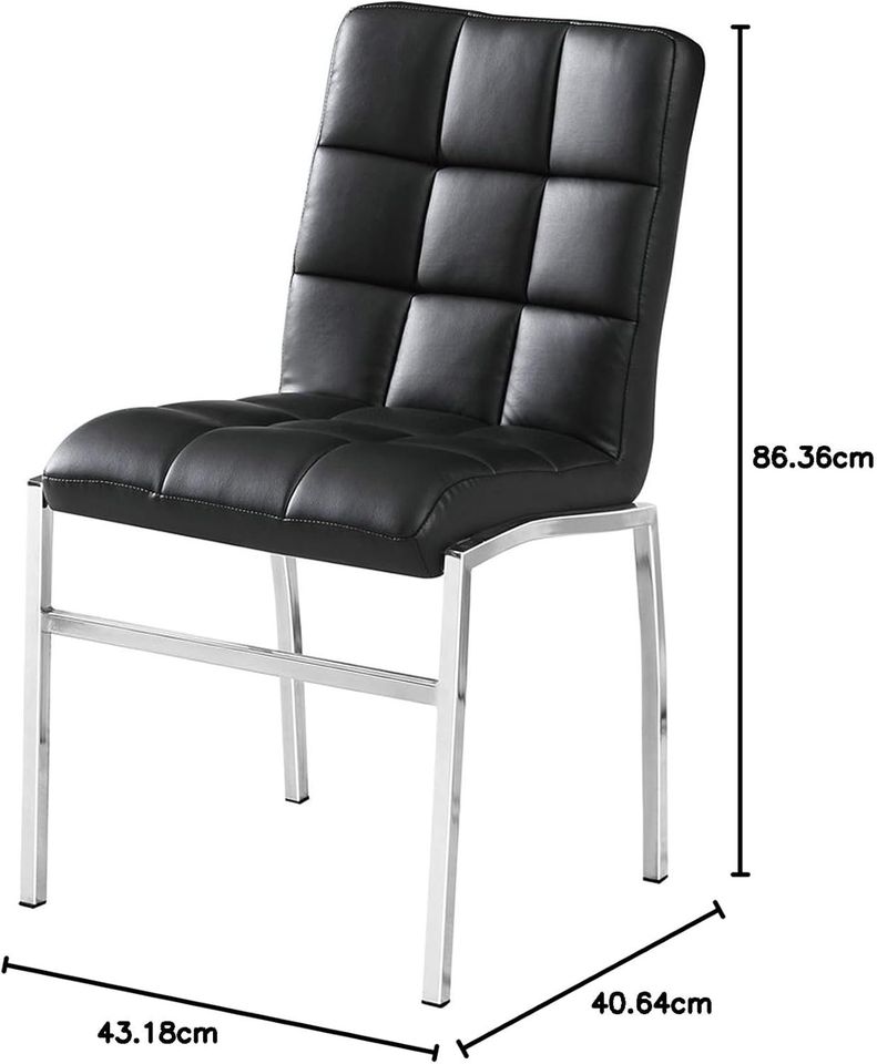 4 Black Faux Leather Dining Chairs
