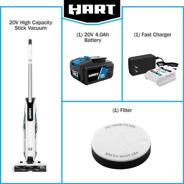 HART 20V High Capacity Cordless Stick Vacuum