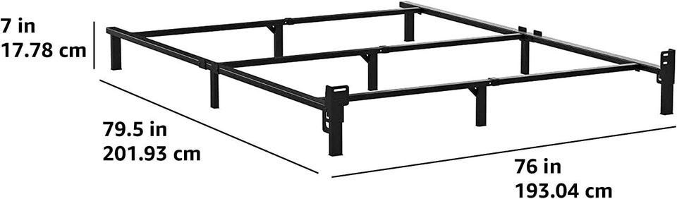 King Bed Frame & 5" Box Spring Combo