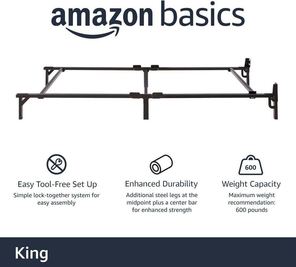 King Bed Frame & 5" Box Spring Combo
