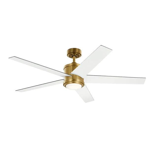 Kichler 56" Brahm 5 Blade Ceiling Fan - Natural Brass