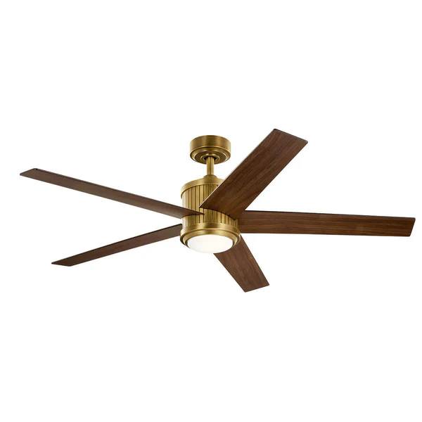 Kichler 56" Brahm 5 Blade Ceiling Fan - Natural Brass
