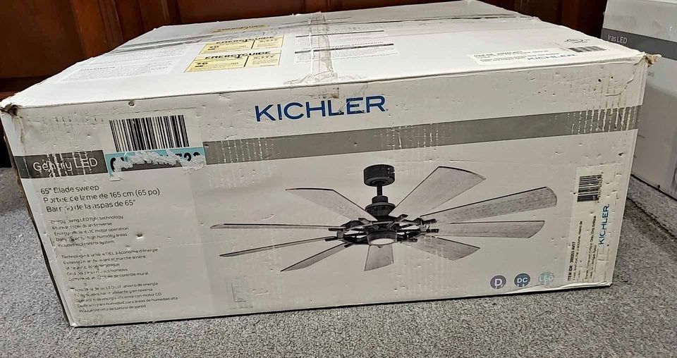 Kichler 65" Gentry Ceiling Fan - Anvil Iron/Antique Gray