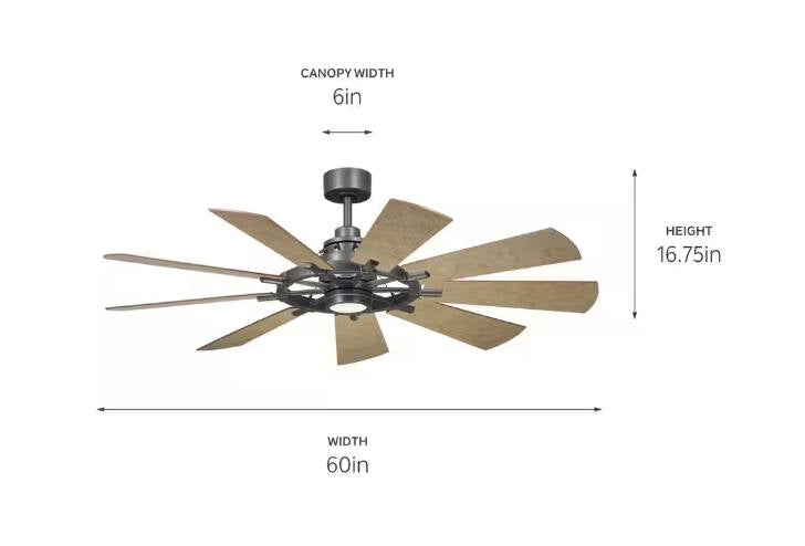 Kichler 65" Gentry Ceiling Fan - Anvil Iron/Antique Gray