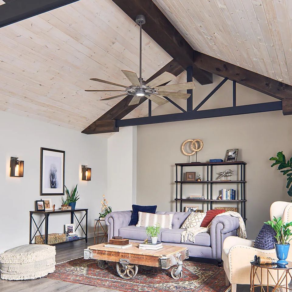 Kichler 65" Gentry Ceiling Fan - Anvil Iron/Antique Gray