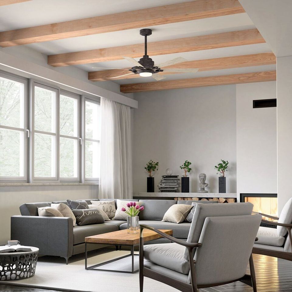 Kichler Iras 52-inch Integrated LED Indoor/Outdoor Weathered Zinc Ceiling Fan