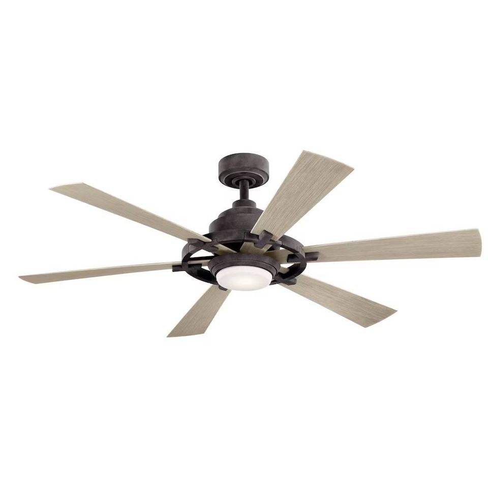 Kichler Iras 52-inch Integrated LED Indoor/Outdoor Weathered Zinc Ceiling Fan