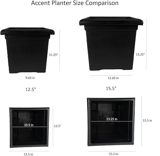 12.5 Inch Accent Square Planter