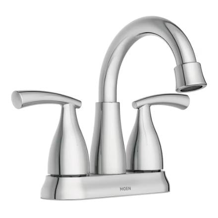 MOEN Essie 2 Handle 4" Centerset Bathroom Sink Faucet/Tap in Chrome (Drain and Valve Included)