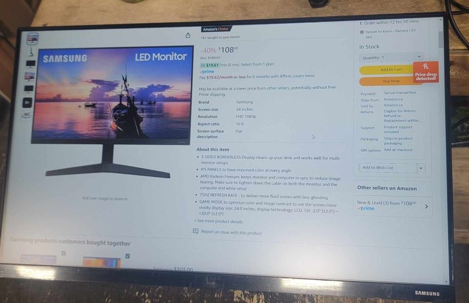 Samsung 24" LED Computer Monitor