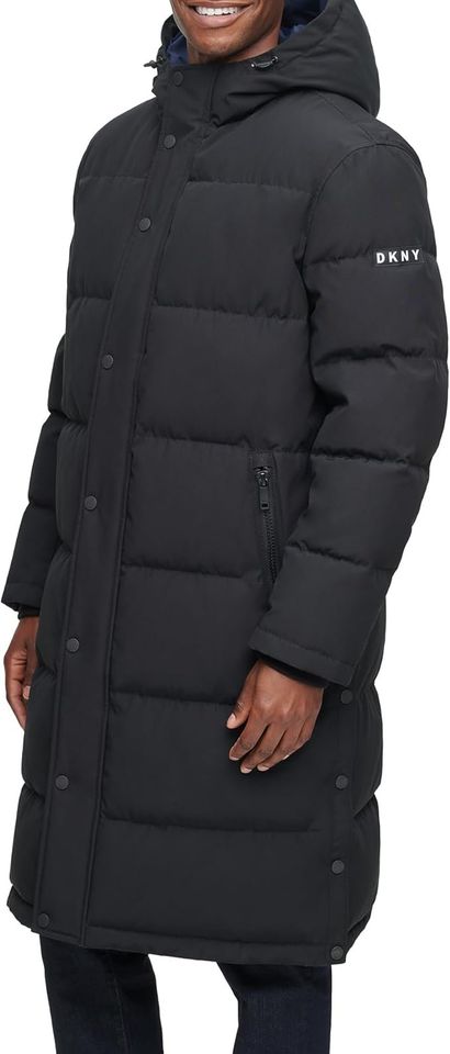 XXL - DKNY Mens Arctic Cloth Hooded Extra Long Parka