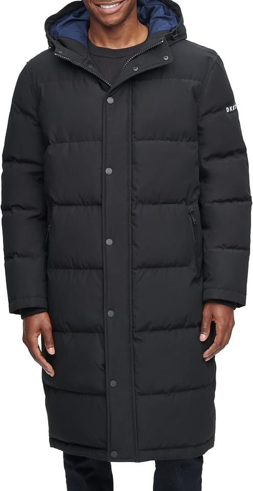 XXL - DKNY Mens Arctic Cloth Hooded Extra Long Parka