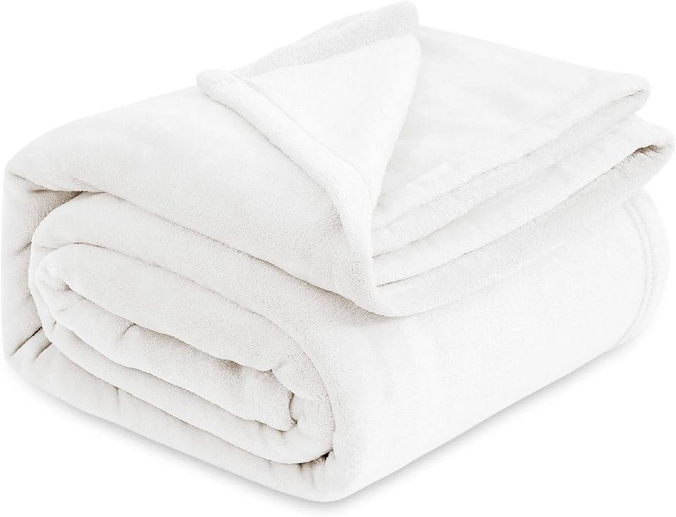 King Bedsure Ivory Fleece Blanket Super Soft Cozy