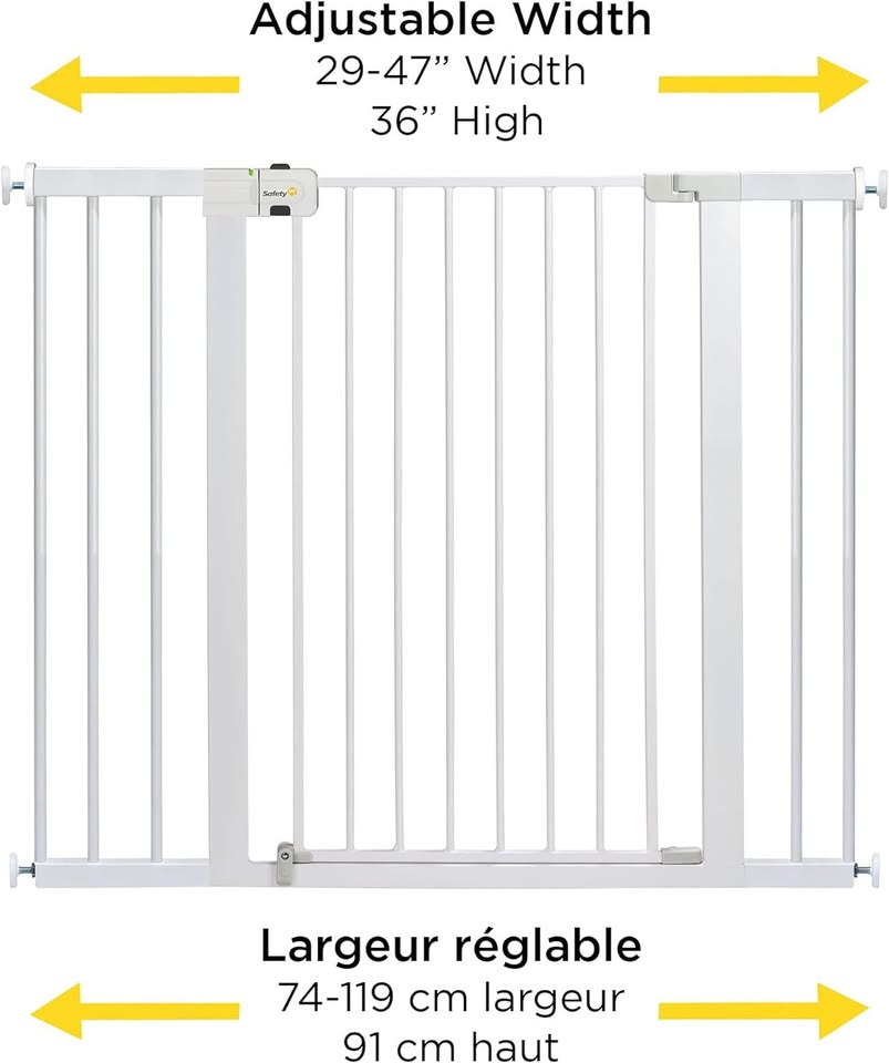Safety 1st SecureTech Tall & Wide Pressure-Installed Metal Gate