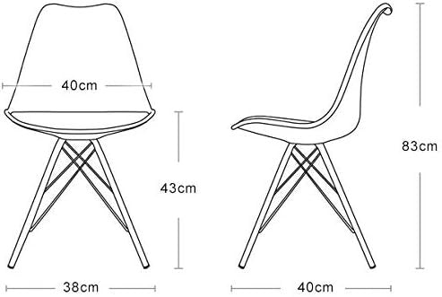 Eiffel Style Side Chair with Natural Wood Legs - Set of 4 (White)