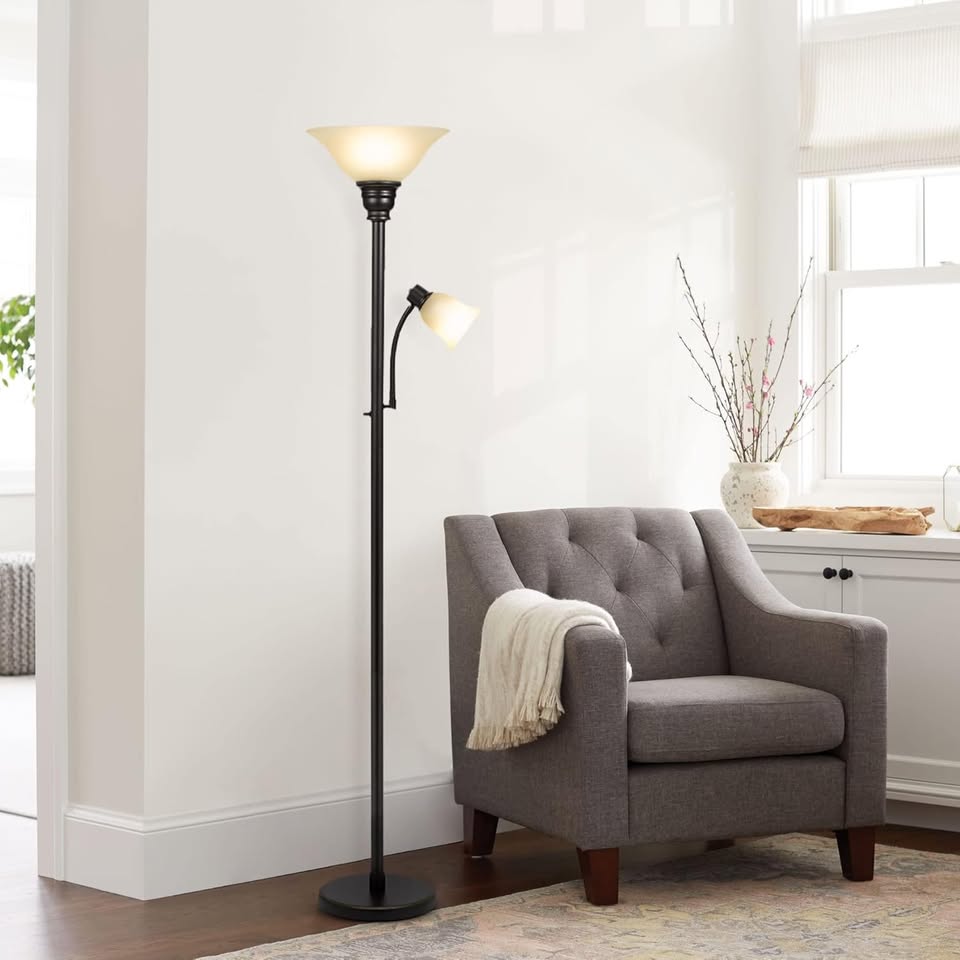 71" Floor Lamp with Reading Light - Bronze