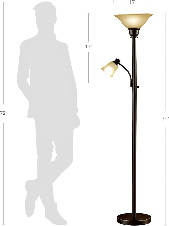 71" Floor Lamp with Reading Light - Bronze