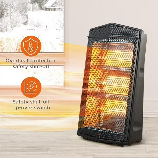 Pelonis 1500W Electric Quartz Radiant Heater with 3-Heat Settings