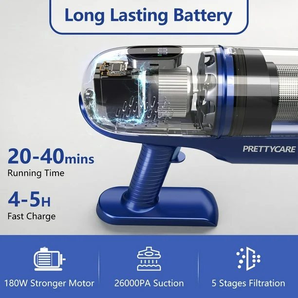 PrettyCare Lightweight Stick Cordless Vacuum Cleaner