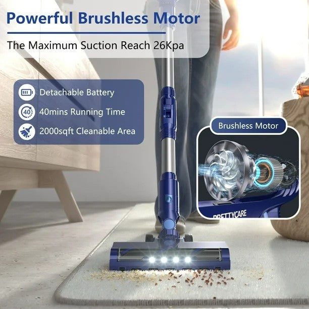 PrettyCare Lightweight Stick Cordless Vacuum Cleaner