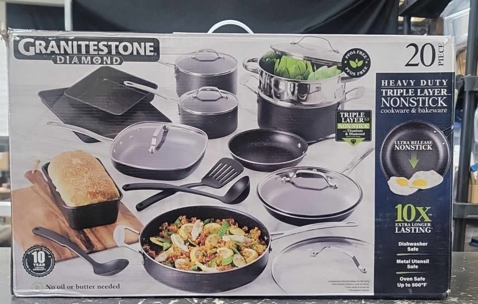 Granite Stone 20 Piece Complete Cookware Set