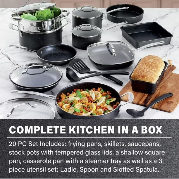 Granite Stone 20 Piece Complete Cookware Set