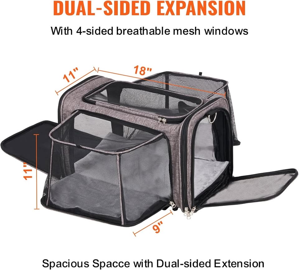 VEVOR Cat Carrier with Wheels - Airline Approved