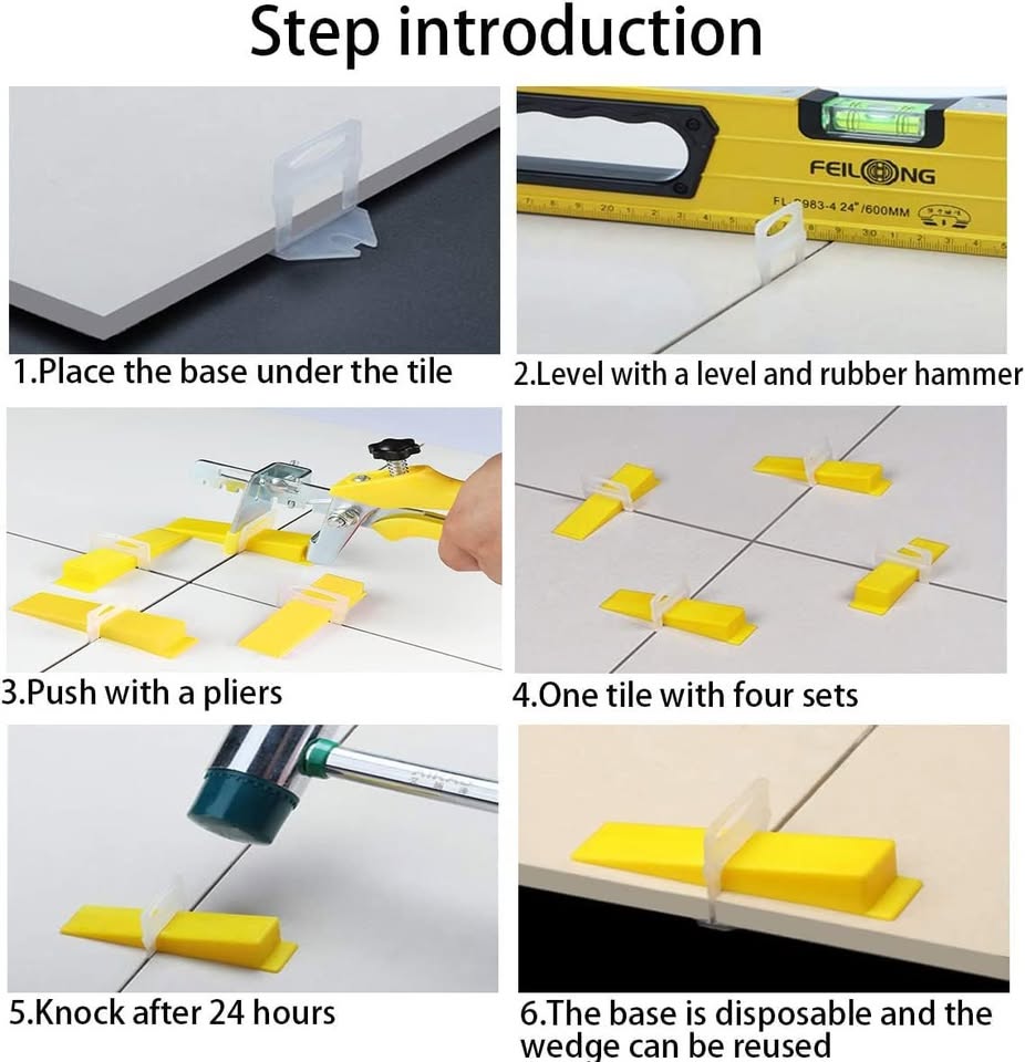 Tile Leveling System 1/8 Inch Kit-1000 Pieces