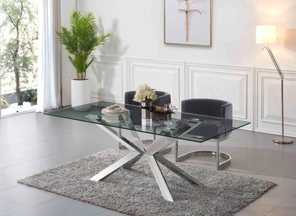 51" Tempered Glass Dining Table