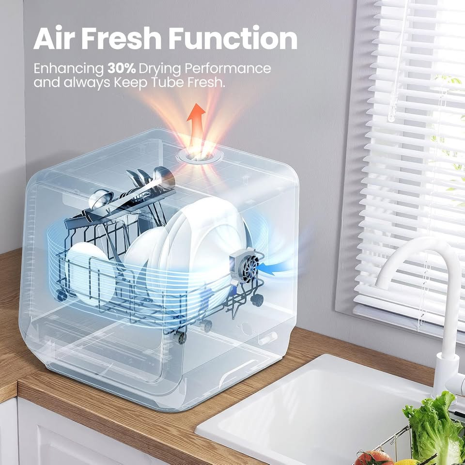 Portable Countertop Dishwasher with 5L Built-in Water Tank