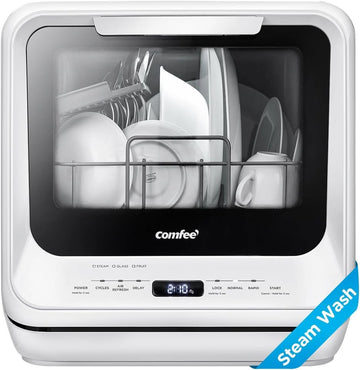 Portable Countertop Dishwasher with 5L Built-in Water Tank