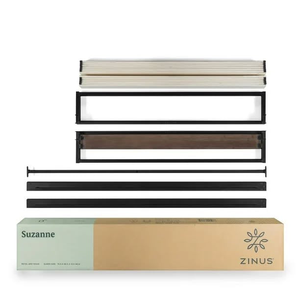 King 6" or 10" Metal and Wood Platform Bed Frame