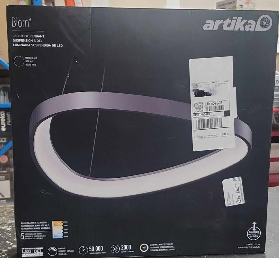 Artika Bjorn Modern LED Pendant Light Fixture - Matte Black