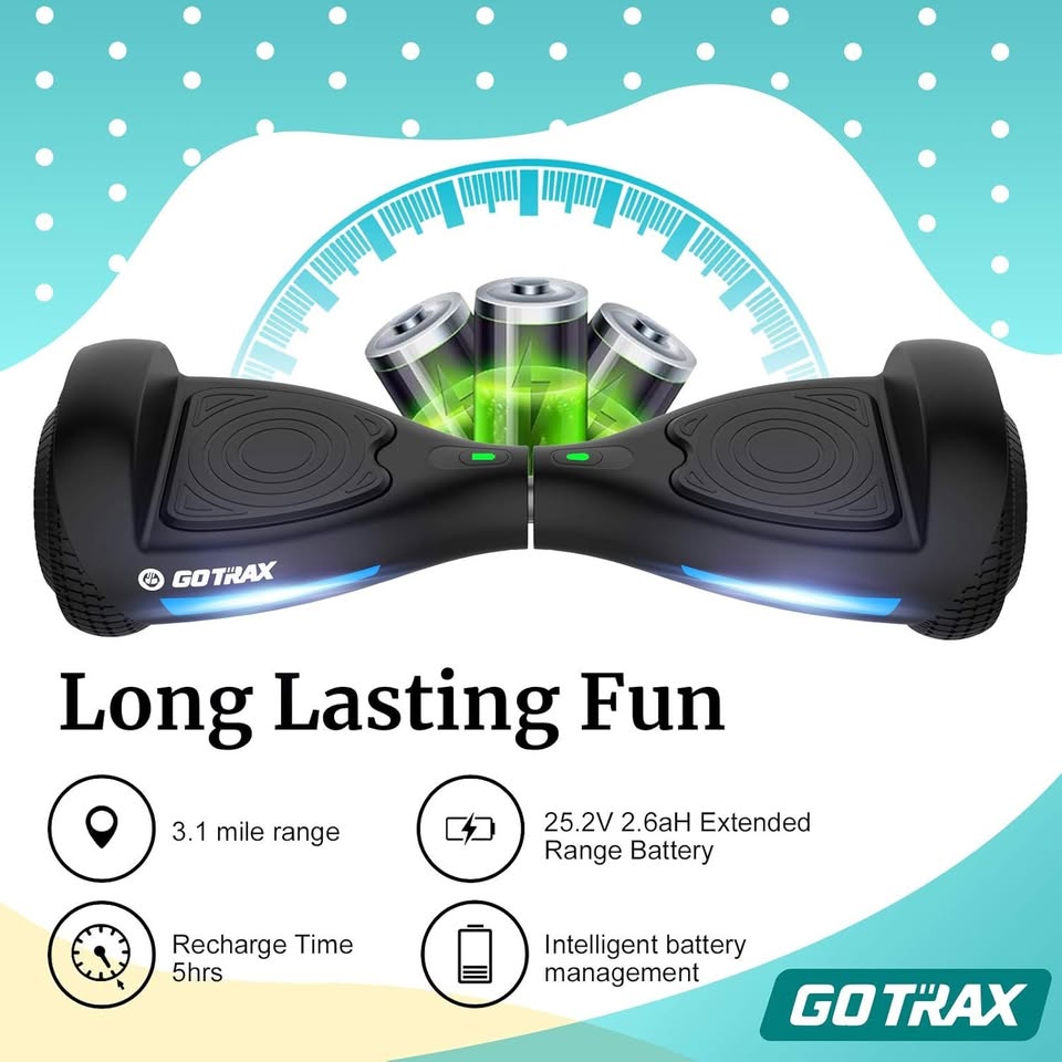 GOTRAX FX3 Hoverboard with LED 6.5 inch Wheels