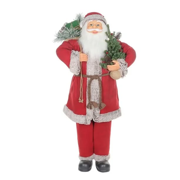 4' Tall Christmas Fabric Santa
