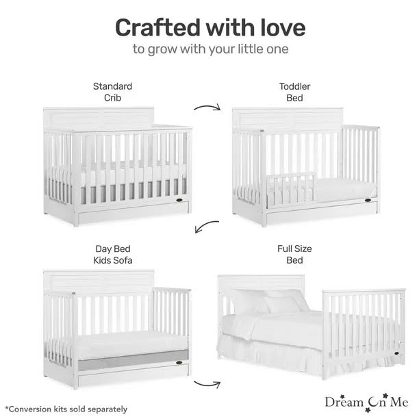 Fisher Price Jenny 5 in 1 Convertible Crib with Under Drawer