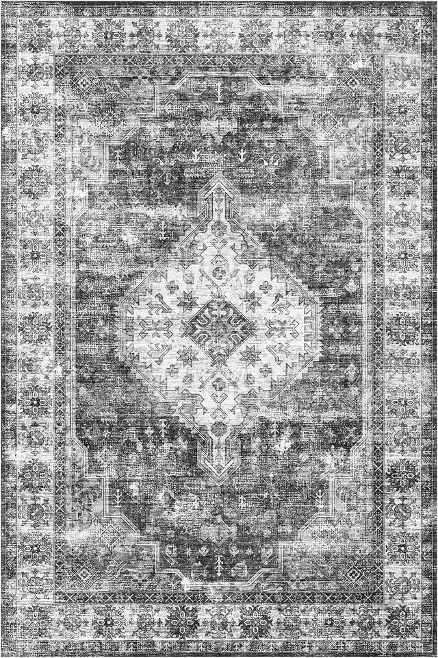 10' x 8' Vintage Washable Area Rug with Non-Slip Backing