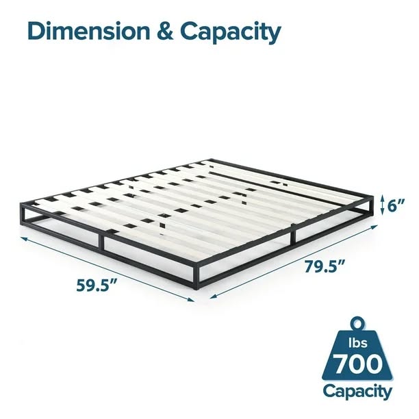 Zinus 6" Low Profile Metal Platform Bed Frame - Queen