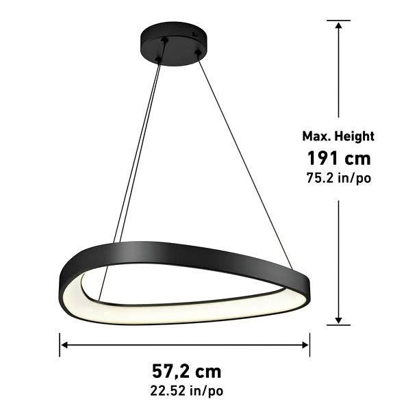 Artika Bjorn Modern LED Pendant Light Fixture - Matte Black