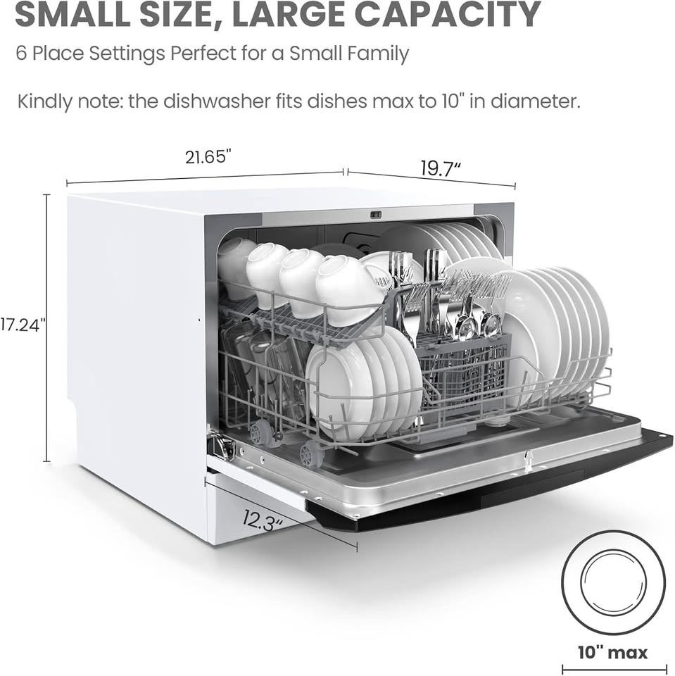 Portable Countertop Dishwasher - 6 Place Setting