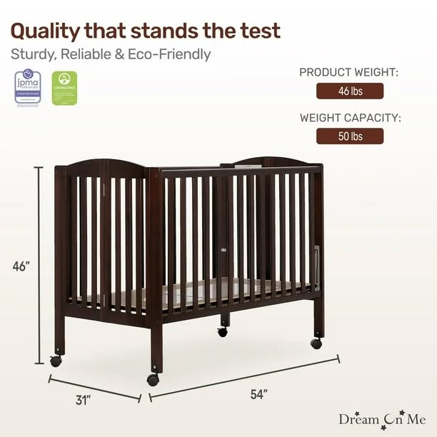 Dream On Me Folding Full-Size Crib