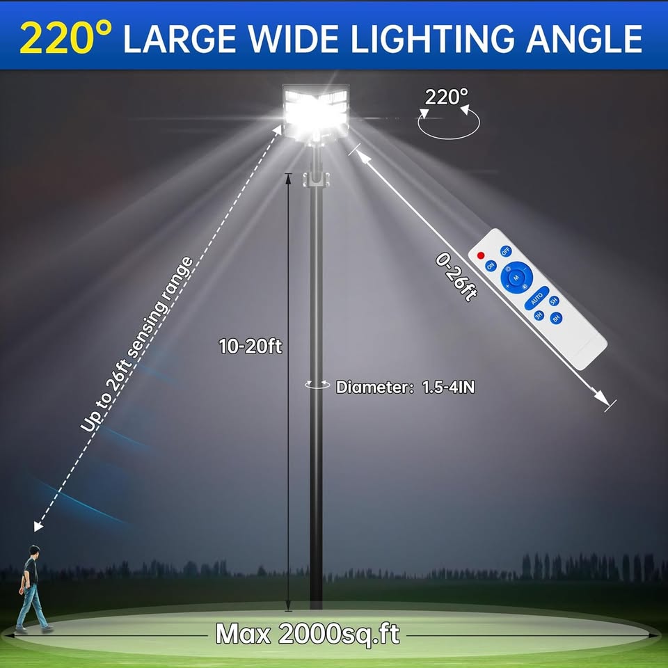 2000W Solar Parking Lot Light / Flood Light