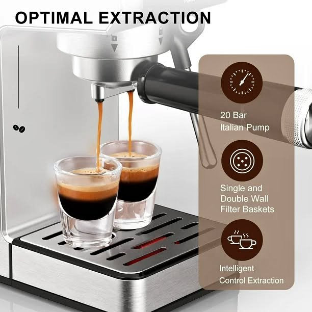 20 Bar Espresso Maker Milk with Frother Steam Wand