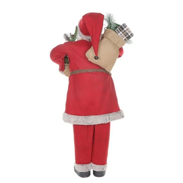 4' Tall Christmas Fabric Santa