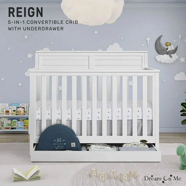 Fisher Price Jenny 5 in 1 Convertible Crib with Under Drawer