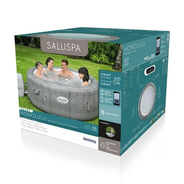 SaluSpa® Honolulu Smart Signature AirJet™ Inflatable Hot Tub Spa 4-6 person