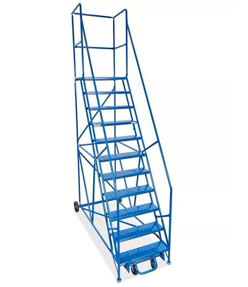 11 Step Rolling Safety Ladder with 22 1⁄2" Top Step